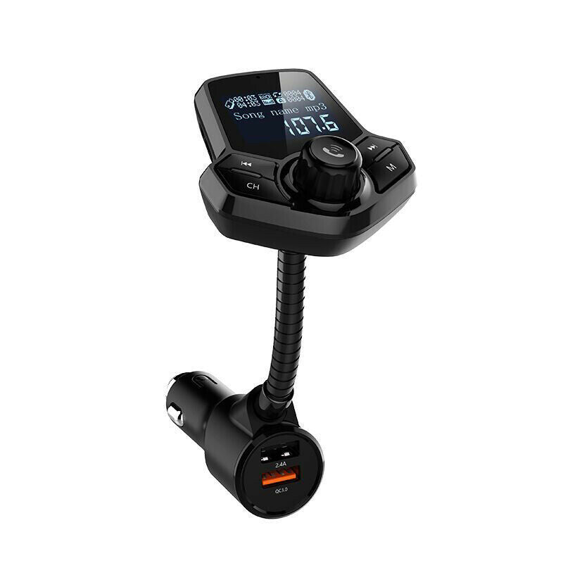 Bluetooth FM Transmitter LCD Display Car Charger Adapter Wireless QC3.0 &5V/2.4A