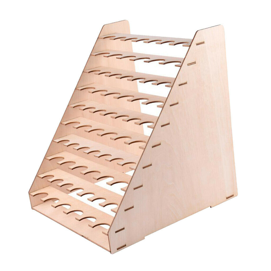Wooden Paint Rack DIY Epoxy Tools, Storage Box Organizer Holder, 65 Holes