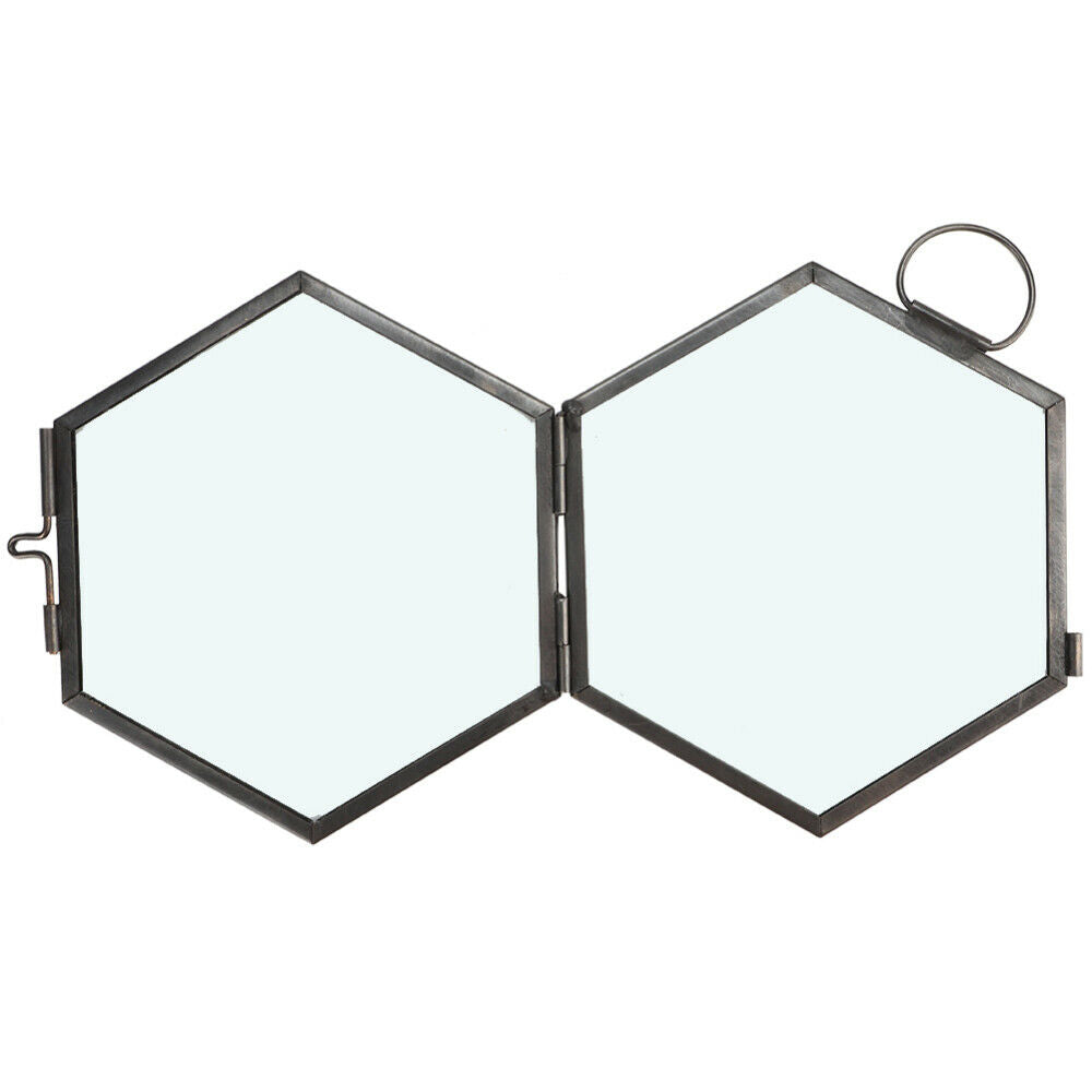 Glass Geometric Photo Picture Frame Hanging Flower Plant Specimen Display Holder