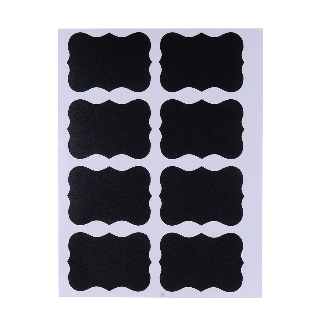 48Pcs fancy black board jam jar label labels stickers decor kitchen suppl_ti UDD