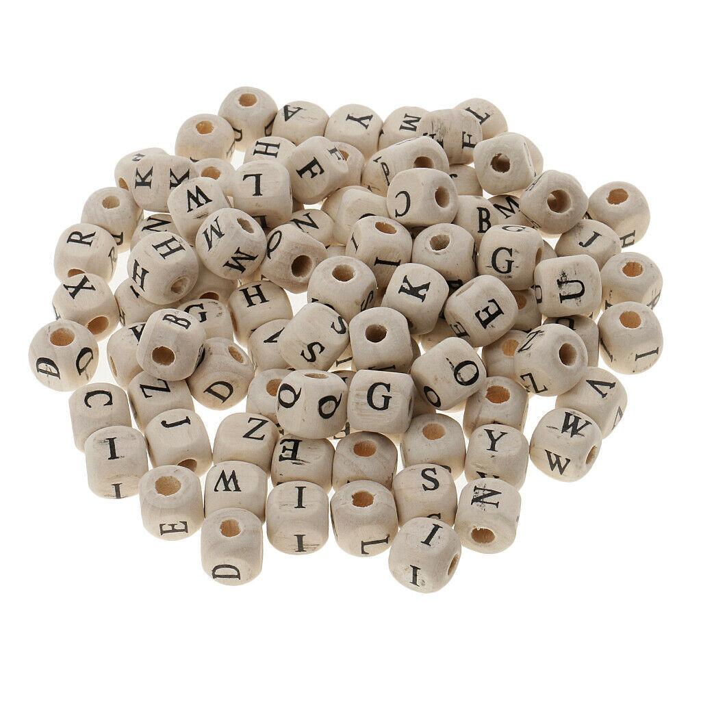100x Wood Spacer Beads Jewelry Making Beading Embellishments Charms White
