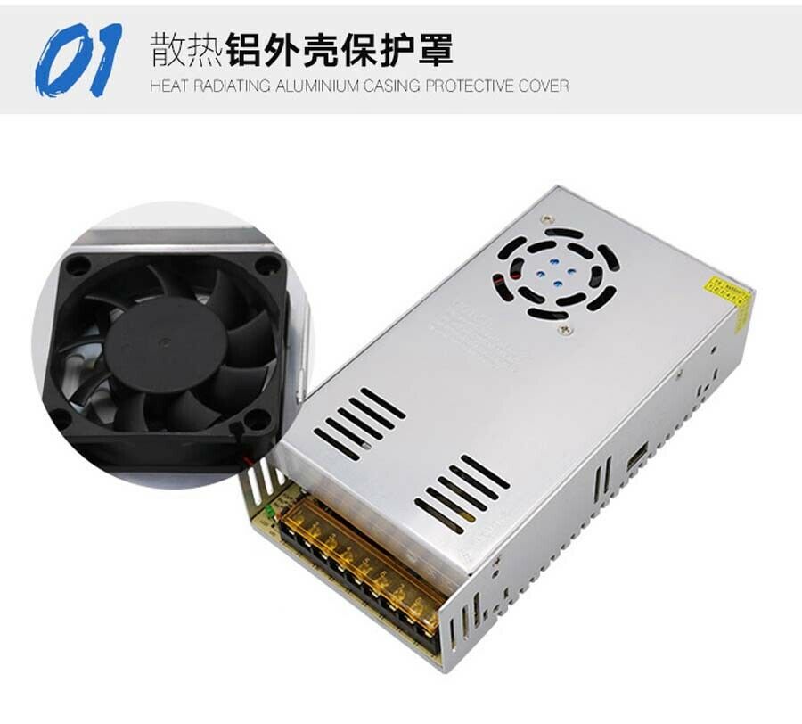 12V 33A 400W DC Regulated Switching Power Supply Transformer LED Built-in Fan