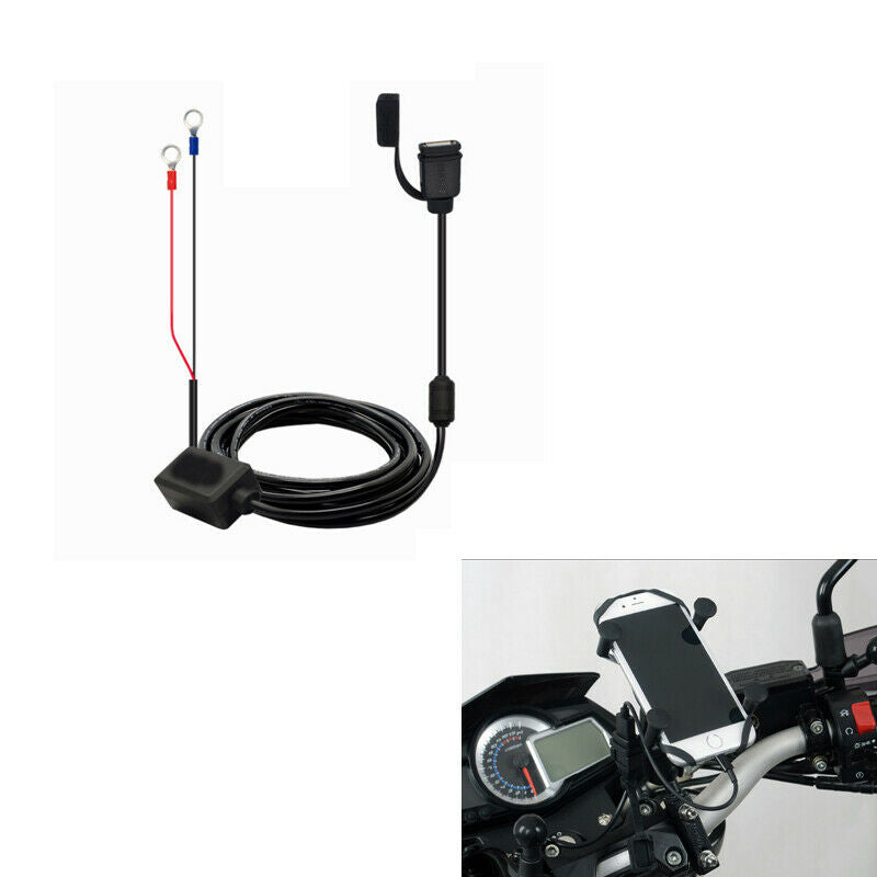 Motorcycle Single USB Waterproof Charger Phone Charging Cable Accessories 5V3.4A