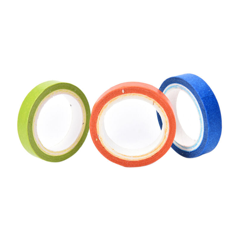 Pack of 10 Rolls Paper Masking Tape Rainbow Colours Sticky Adhesive SR kwC Qx
