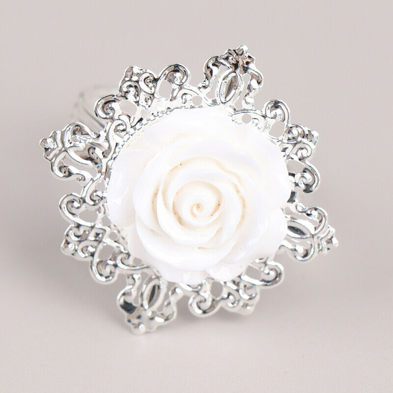 4Pcs/lot Wedding Rose Flower Napkin Buckle Napkin Rings Rose Flower Dinne.l8