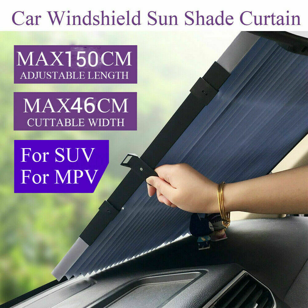 Car Retractable Curtain UV Protection Front Windshield Sun Visor Accessories
