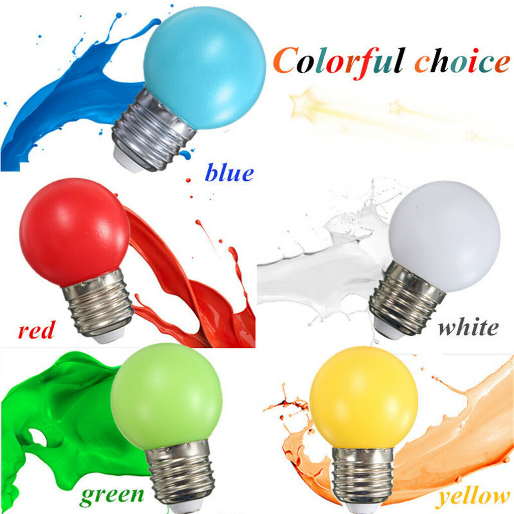 E27 Screw Base Golfball Lamps Coloured Light Bulbs For Home Party Christmas