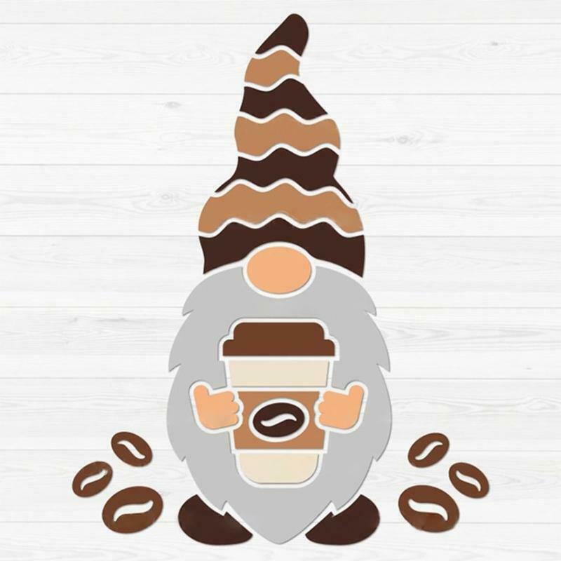 Coffee Gnome Metal Cutting Dies Stencil DIY Scrapbook Album Paper Card Template