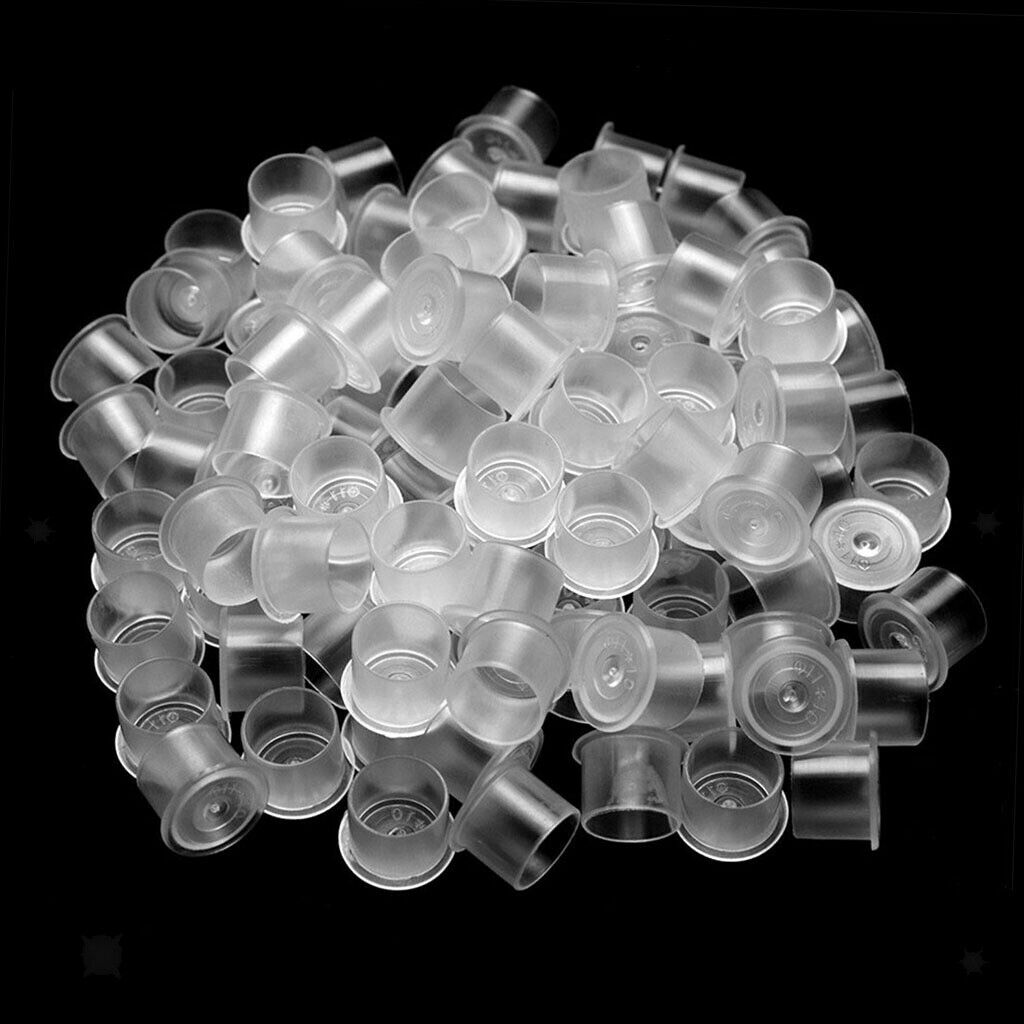 1000PCs Tattoo Pigment Ink Caps Small Plastic Cups Holder Tattoos Supplies