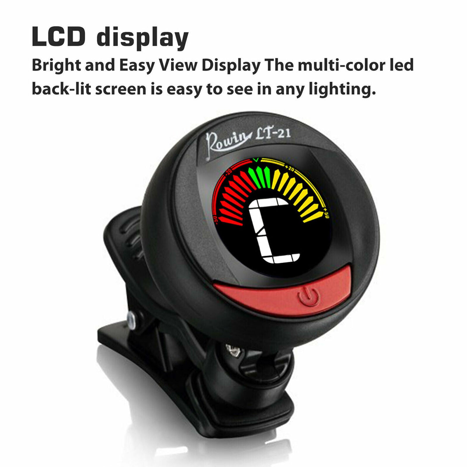 Chromatic LCD Clip-on Acoustic Electric Guitar Bass Ukulele Banjo Violin Tuner