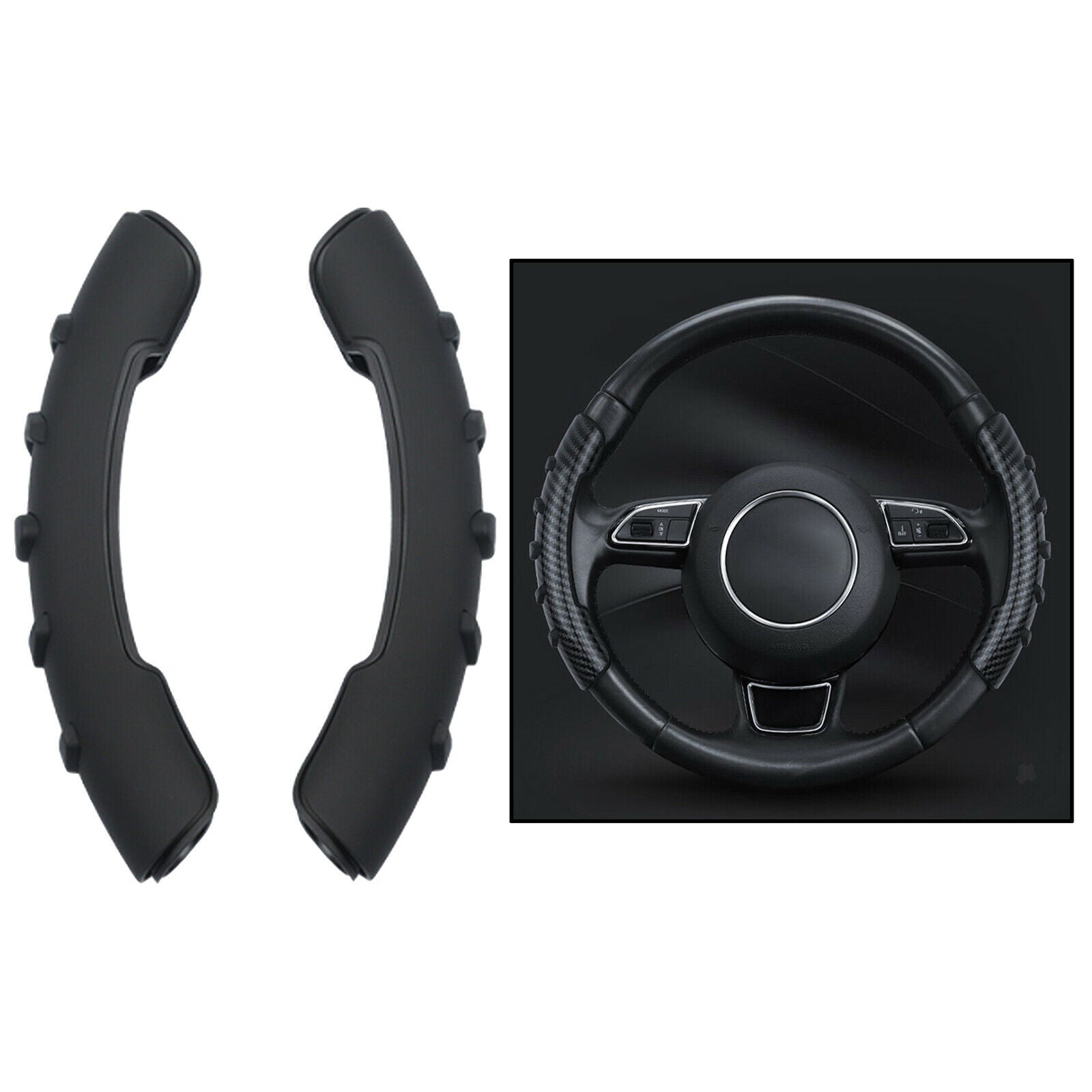 ABS Car Steering Wheel Cover Stress Relief for Most Vehicles black skin