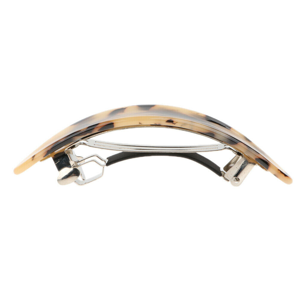 2 pack Automatic Barrette French Acetate Hair Clip Hairpin Women 3.5 Inches