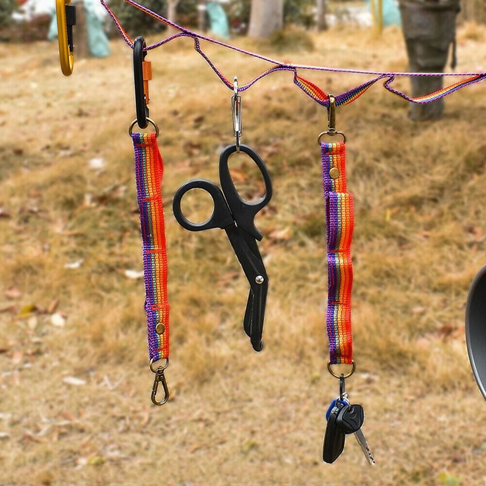 Outdoor Camp Hiking Multipurpose Colorful Tent Hanging Lanyard with Buckle @
