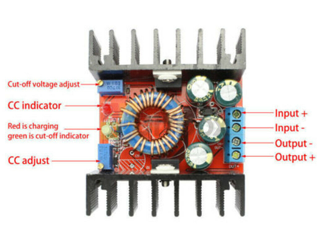 200W 10A CC/CV DC-DC 7-32V 12v to 1-28V 5v Power Buck Converter Step-down Module