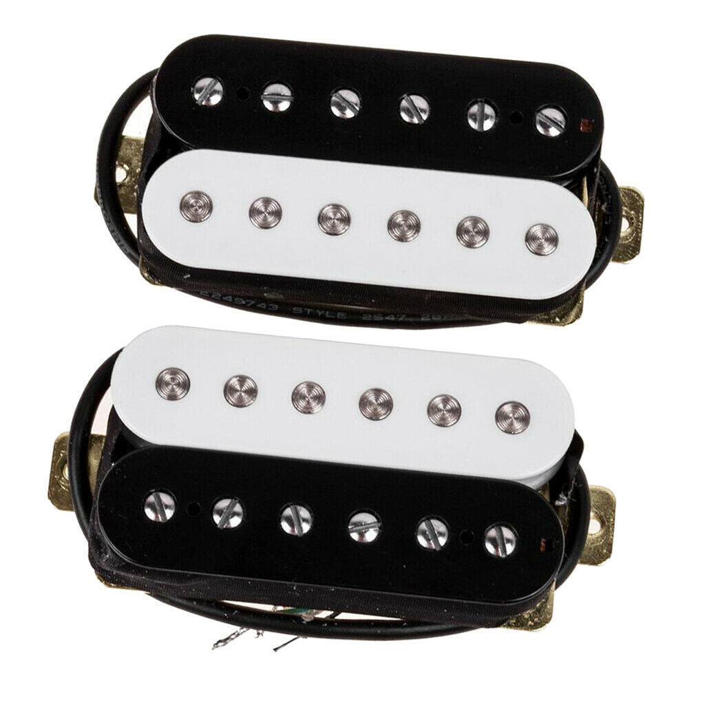 Guitar Parts Accessory PICKUPS  - Bridge Neck SET - Black & White