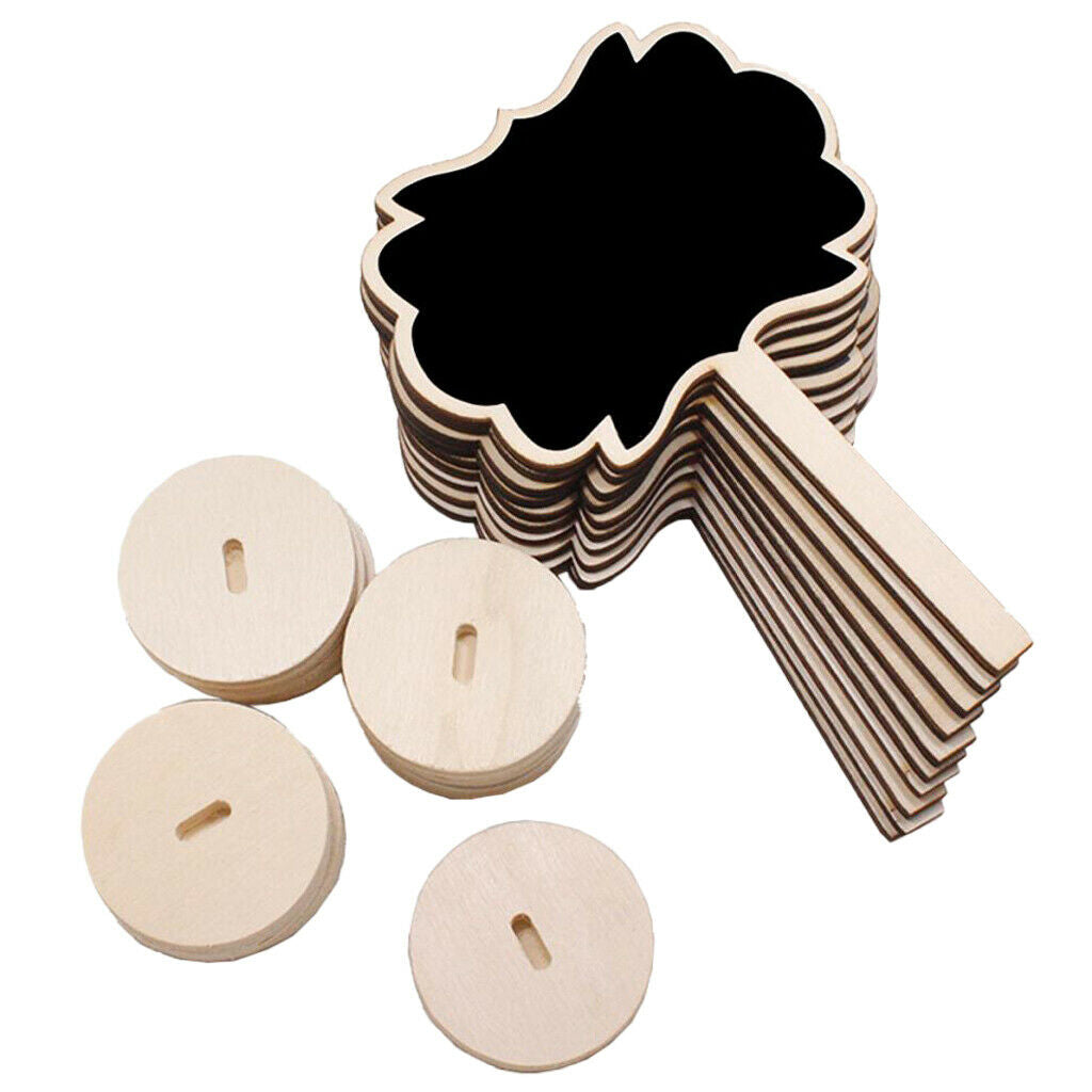 Pack of 10, Retangle Mini Wooden Wedding Blackboard Chalkboard Place Cards