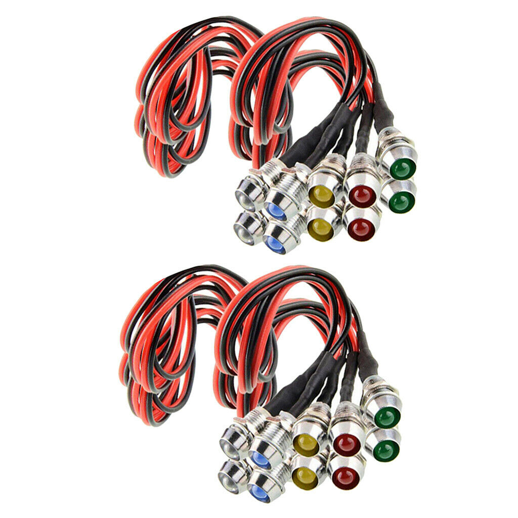 20x Metal LED Indicator Light Lamp Dash Directional Car Truck Motorcycle