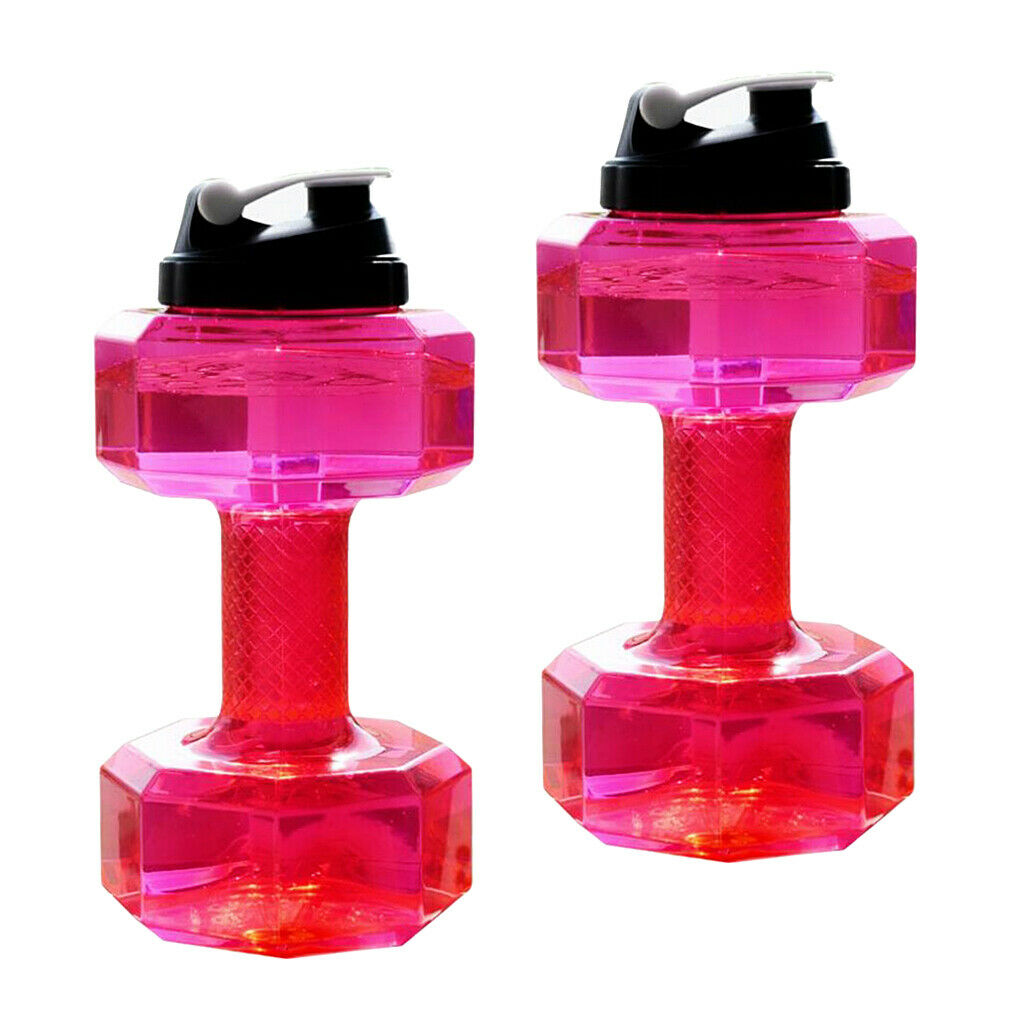 2 Pcs Portable Sport Kettle Gym Hiking Water Bottle Training Drink Jug Pink
