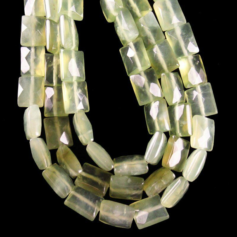 10x8x5mm 29g Faceted A+ New Jade Oblong Pendant Loose Bead 15.5 inch A-611TZ