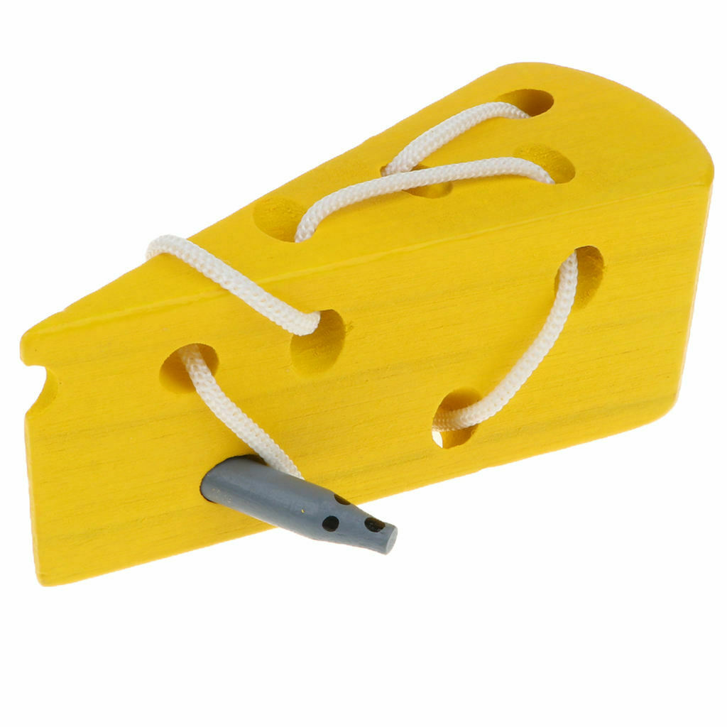 Wooden Kids Cheese Toys Travel Game Early Learning Educational Lacing Skills