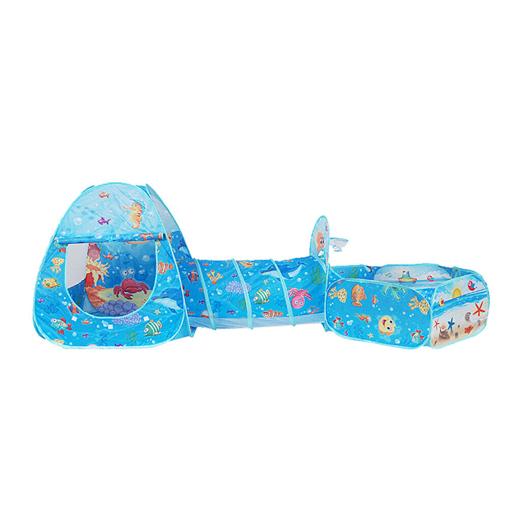 3 In 1 Playpen Play Tent Kids Baby Tunnel Ball Pit Playhouse Castle Toys
