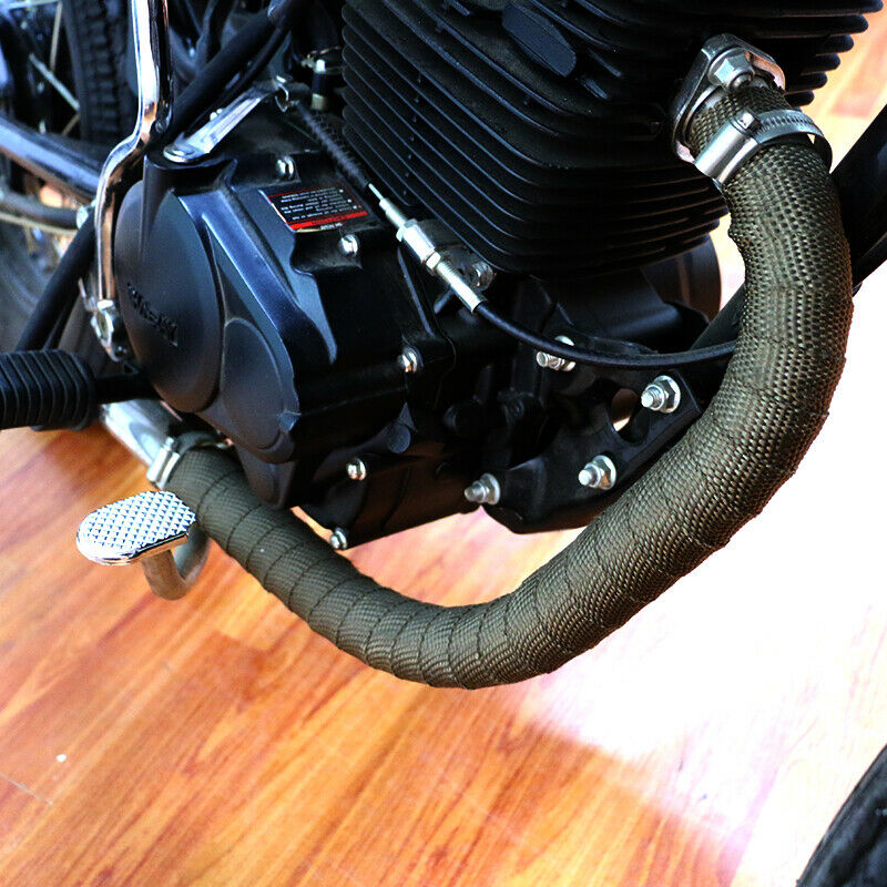 5m Vehicle Exhaust Pipe Khaki Anti-scalding Thermal Heat Tape Cloth Cruiser