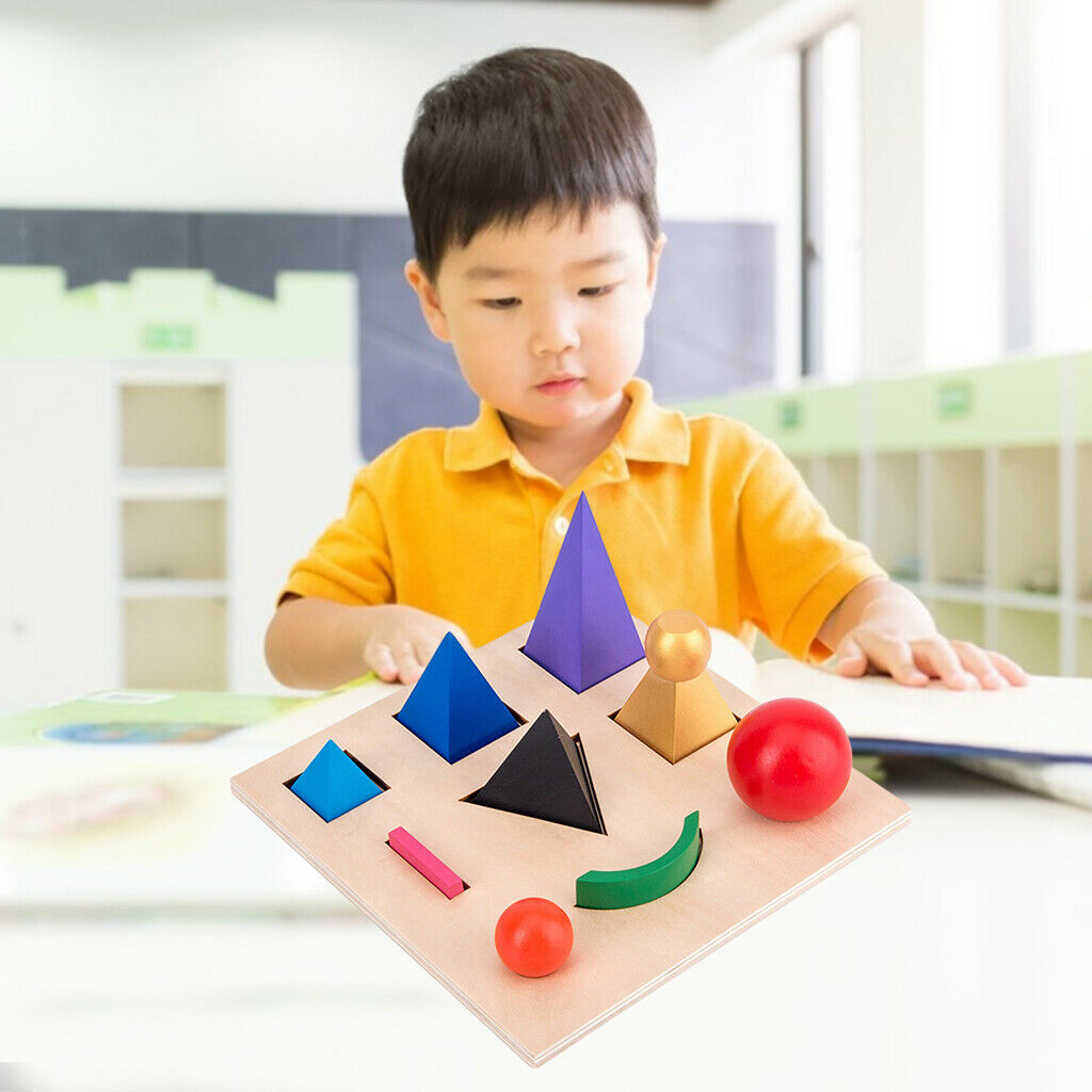 Geometric Multiple Shape Puzzle Board Wooden Block Match Game Geography Puzzle