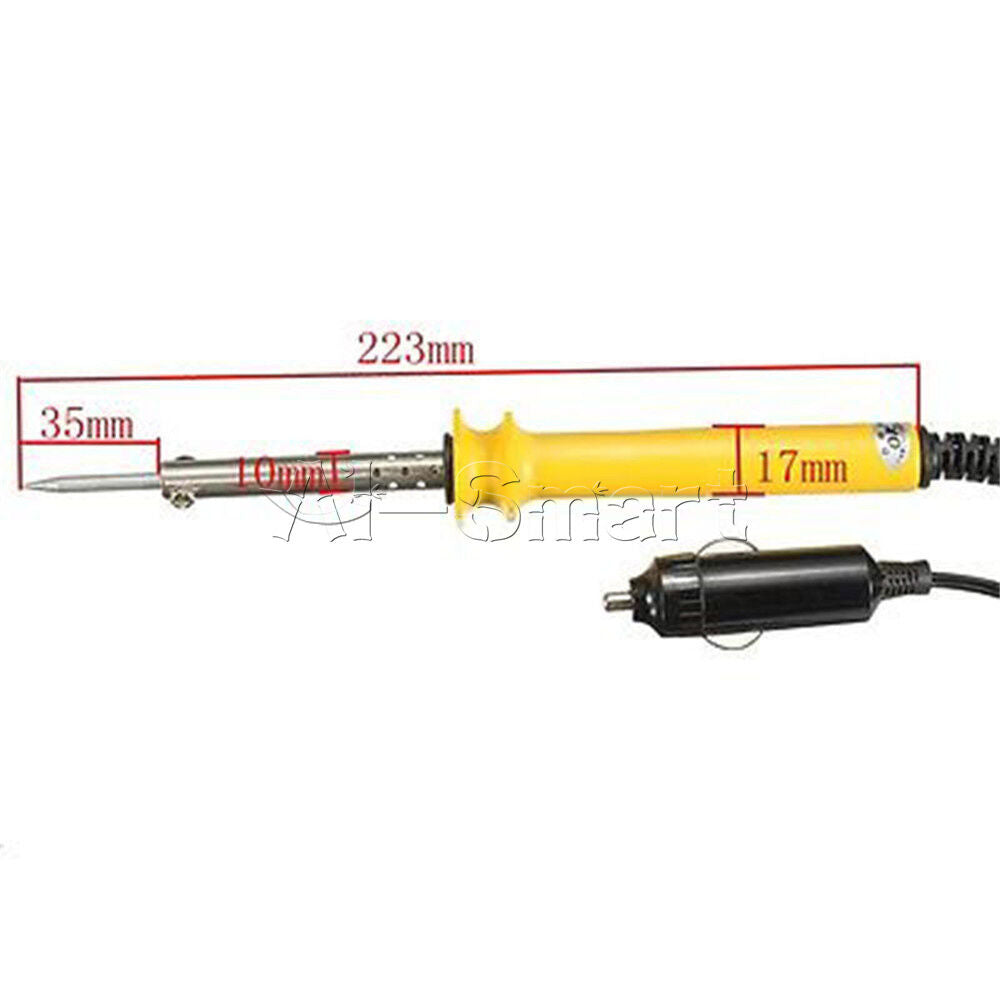 DC12V 30W Electric Soldering Iron + Lighter Socket Auto Car Solder Repair Tool