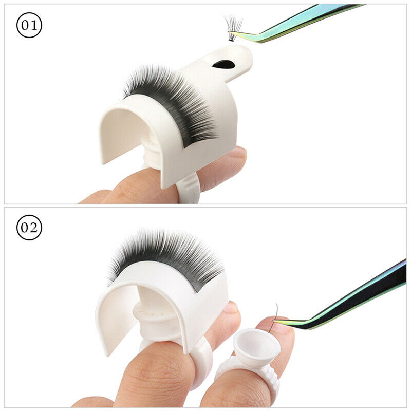 3pcs/set Eyelash Extension Glue Ring Adhesive Eyelash Pallet Holder Makeu.l8