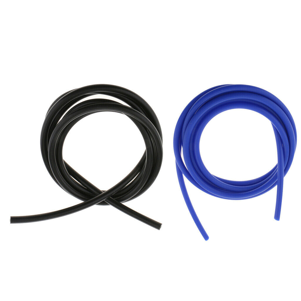 2pcs Silicone Vacuum Hose Tube 3 Meters High Performance Pipe (Blue+Black)