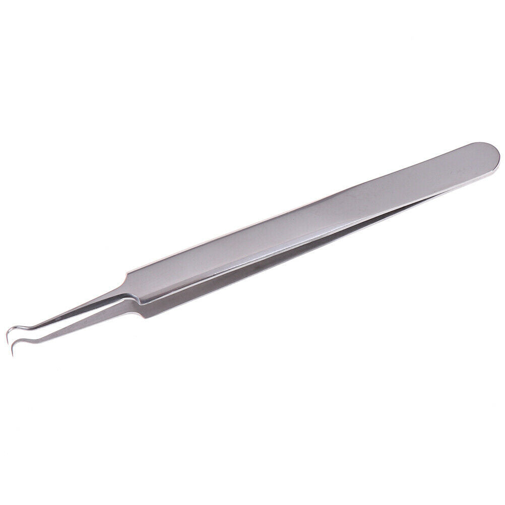 3PCS Precision Tweezers Stainless Steel Curved Fine Tip acne Tweezers Pli Rf