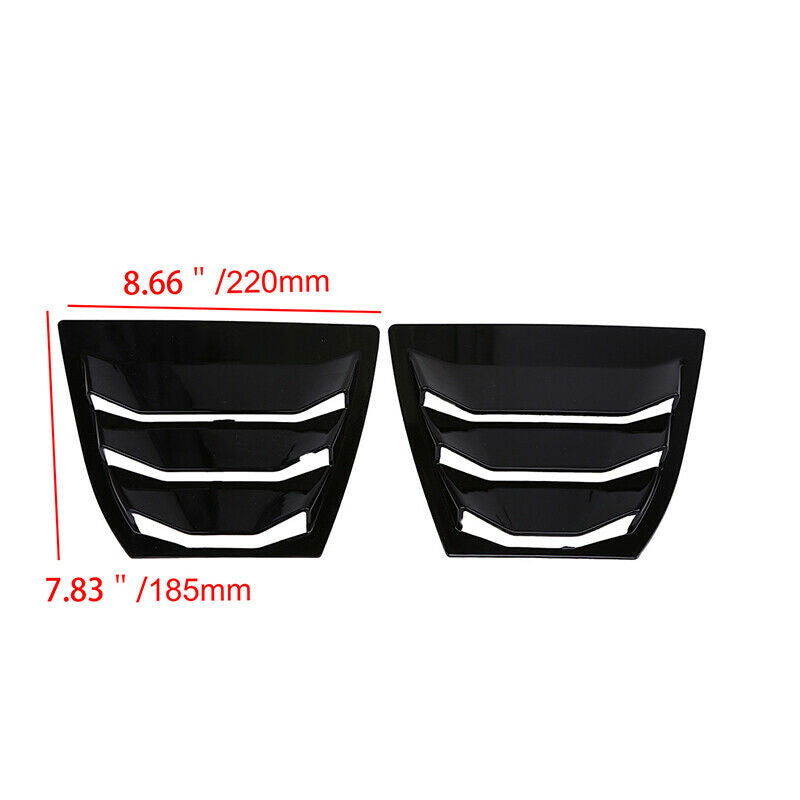 2x Glossy Black Quarter Side Window Louver Vent Cover For Mazda 3 Axela 2014-21