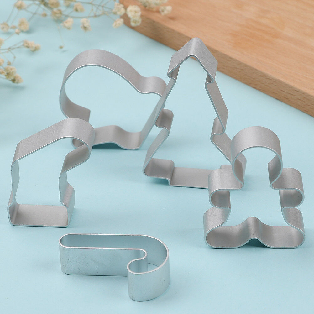 5x christmas cookie cutter biscuit mould aluminum sugarcraft cutter baking.l8