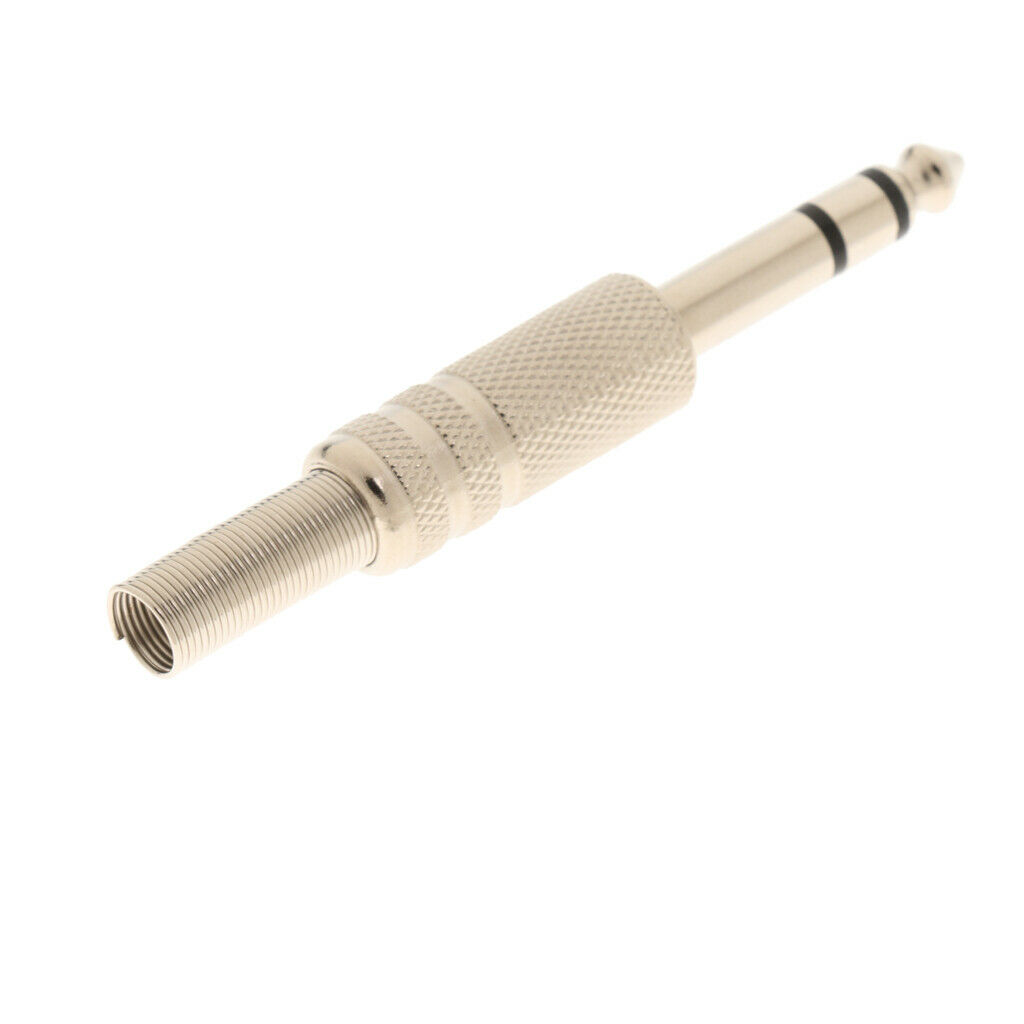 6.5mm Adapter Plug Stereo Audio Plug Nickel Plated Audio Cable Plug