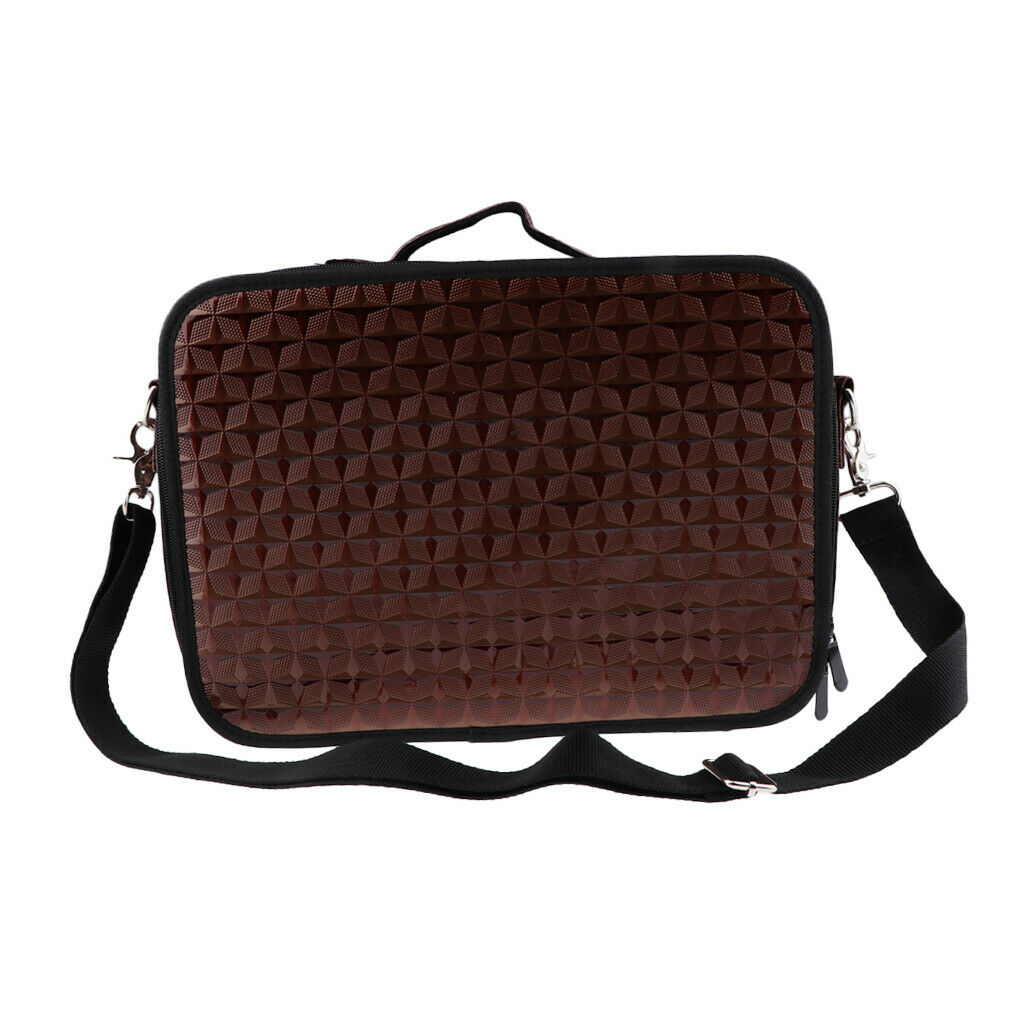 Hair Scissors/Shears Holder Case Clips,Combs PU Bag Diamond Texture Brown
