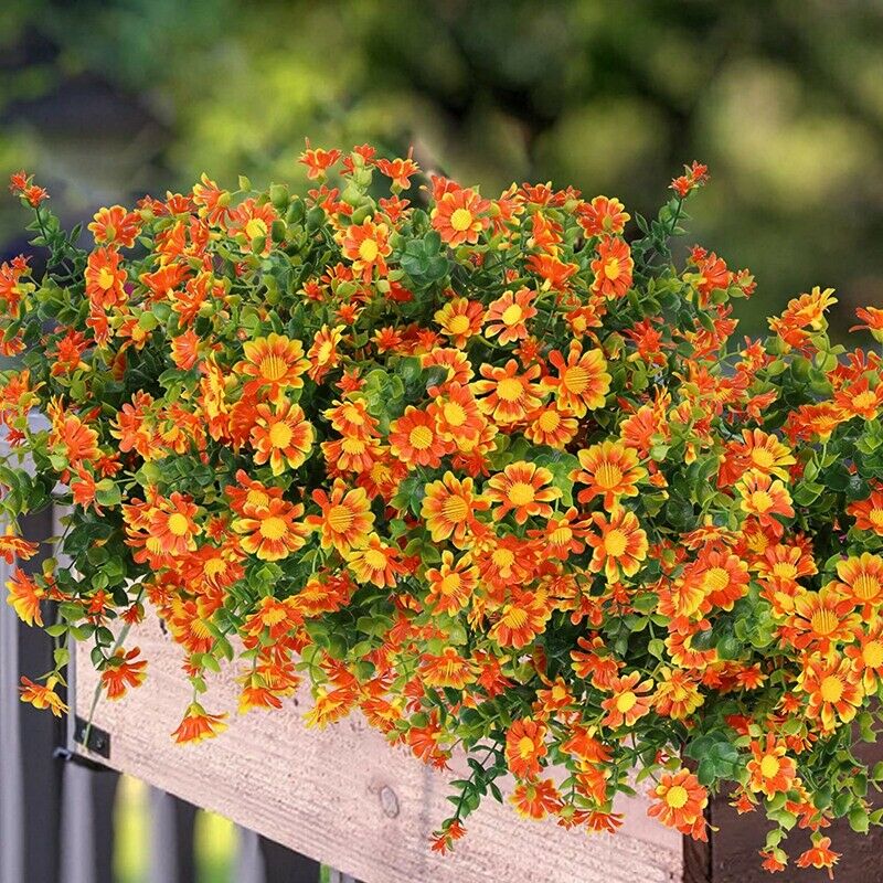 6 Pack Artificial Flowers for Outdoors,Winter Color Resistant Boxwood ShrubsS3S1