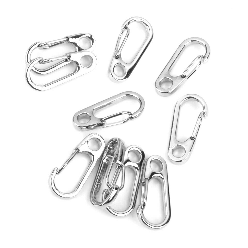 20x Outdoor Split Keychain Buckle Clasp Ring Clip Carabiner Spring Hook