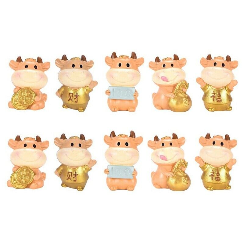 Fortunate Cow Chinese Zodiac Year Ox Cow Cake Toppers Landscape Decor New YeR7I6
