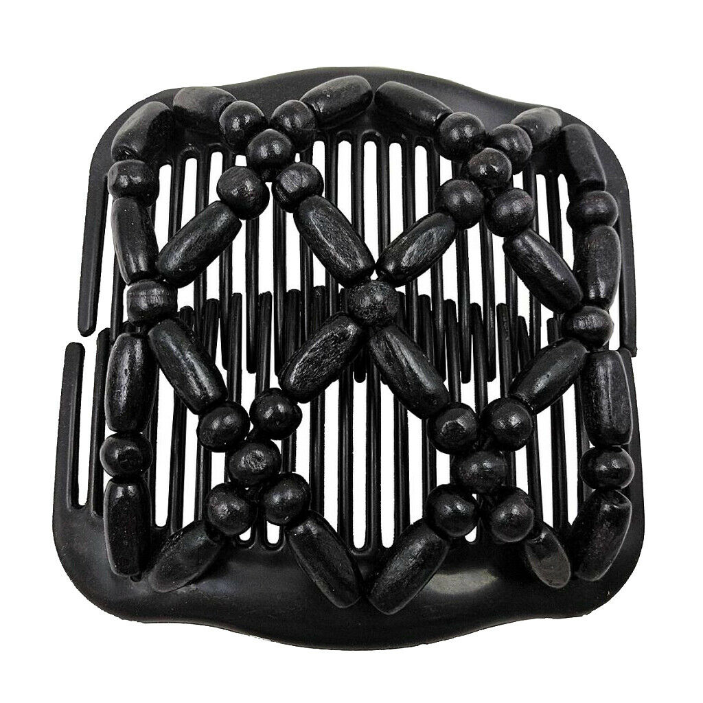 Stretchy  Beads Hair Combs Clip For Bun Hair, Womens Easy Updo Tools