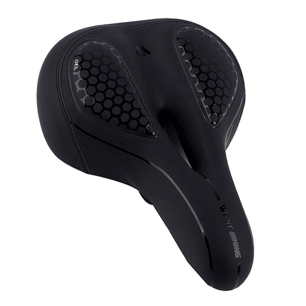 Bicycle Front Seat Cushion Bike Seat with Waterproof Back Taillight Black