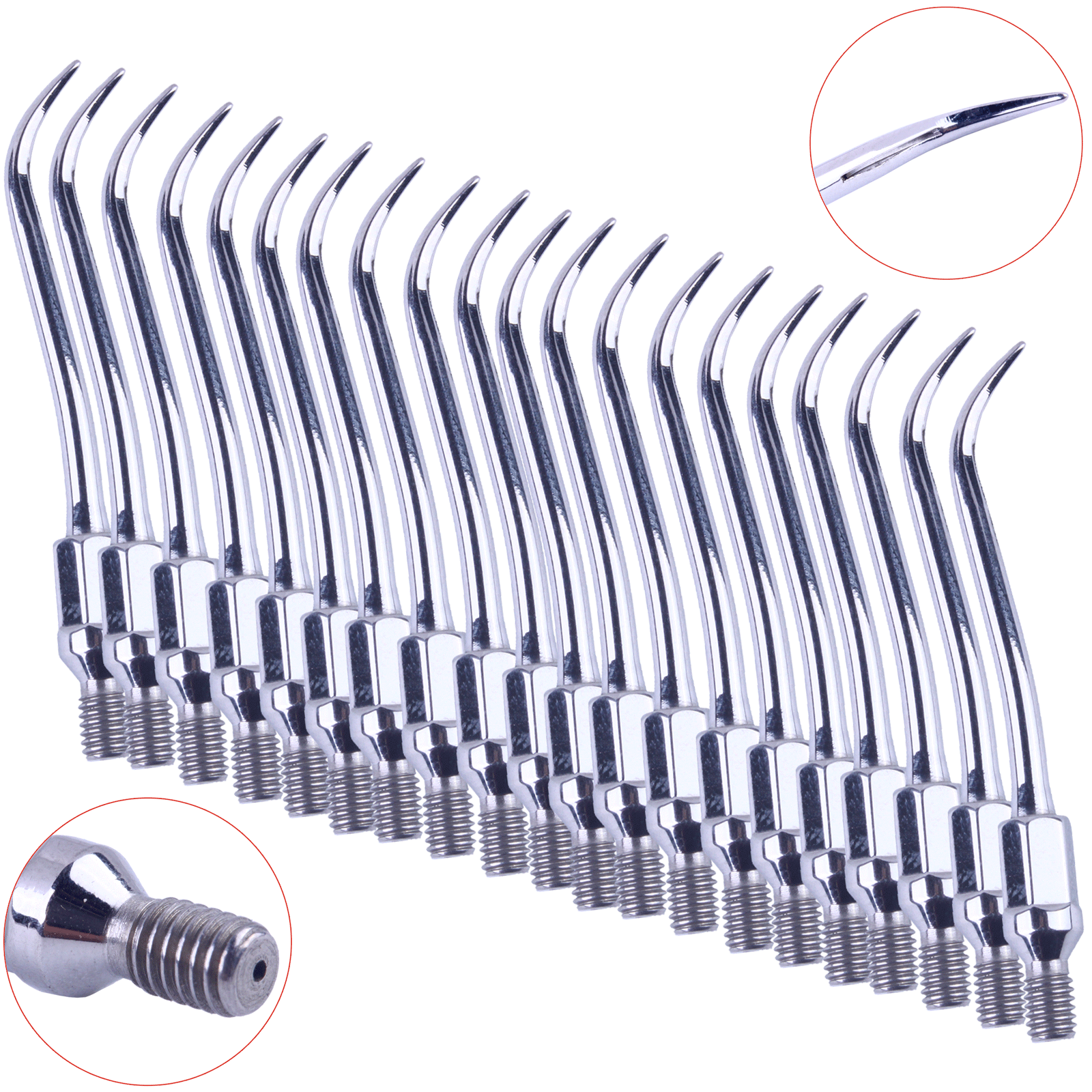 20 PCS Ultrasonic Scaler Tips GK2 Dental For Fit Air Scaler Scaling Handpiece