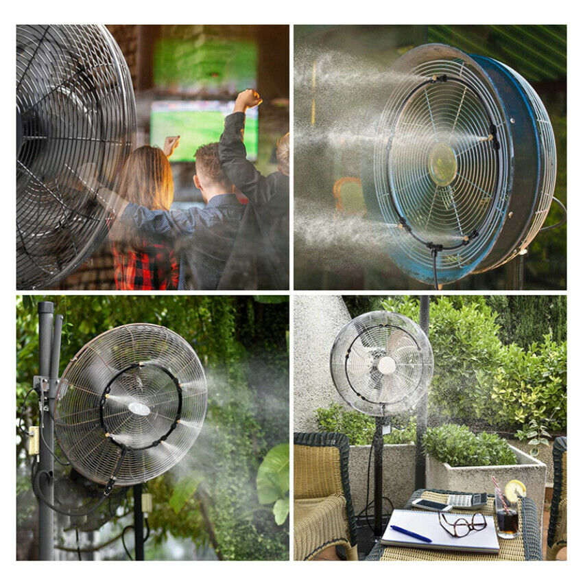 Outdoor Misting System Fan Cooler Water Cooling Mist Garden Kit 8metre Hose