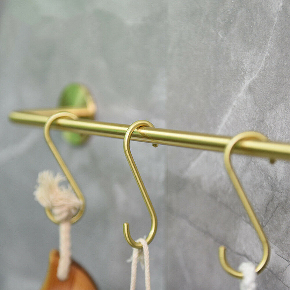 5PCS Brass S Hooks Hanger Kitchen Bathroom Holder Utensil Clothing Hanging Home