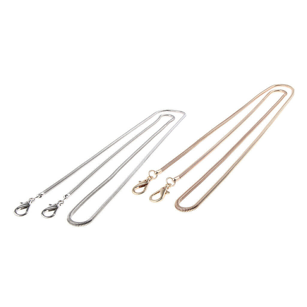 Lots 2 Retro Metal Purse Bag Chain Strap Lobster Clasp Crossbody Bag Handle
