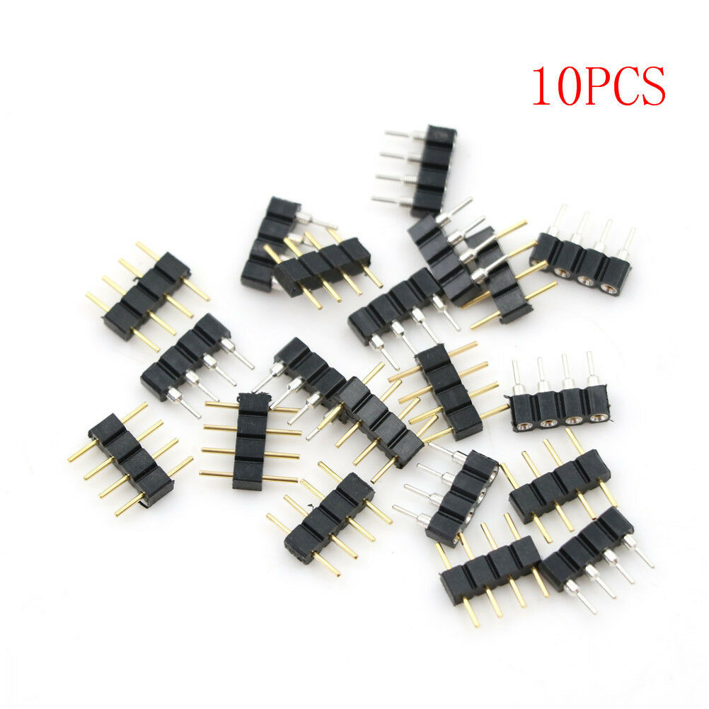 10pcs connector male type double 4pin for 3528 5050 RGB LED strip connecto&Z Tt