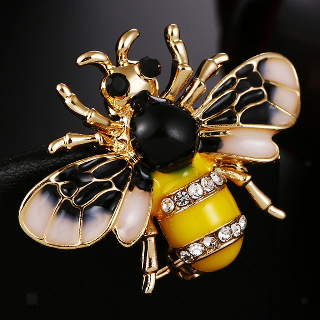 Rhinestone Crystal Brooch, Bee Flying Insect Fashion Jewelry