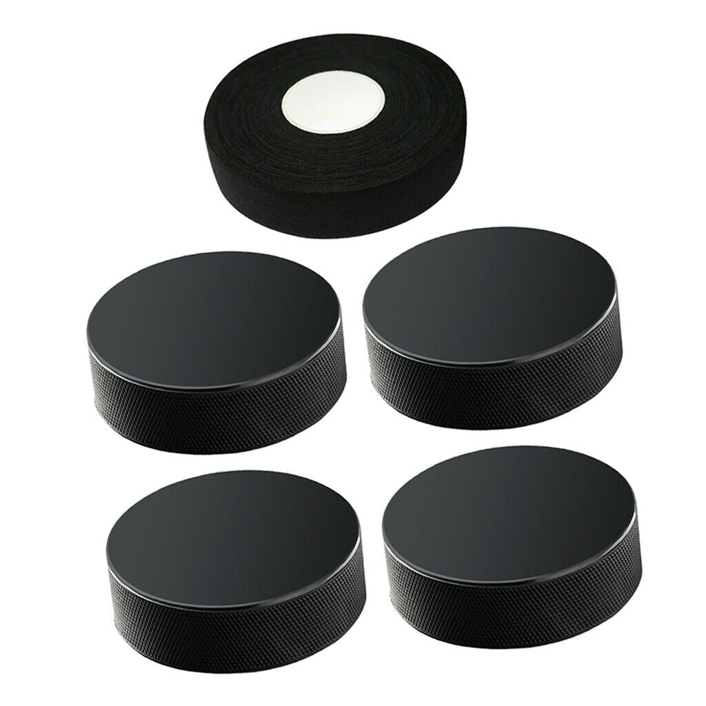 Rubber 4pcs Hockey Pucks Training Ice Hockey 25yads Wrapper Bands Bandage