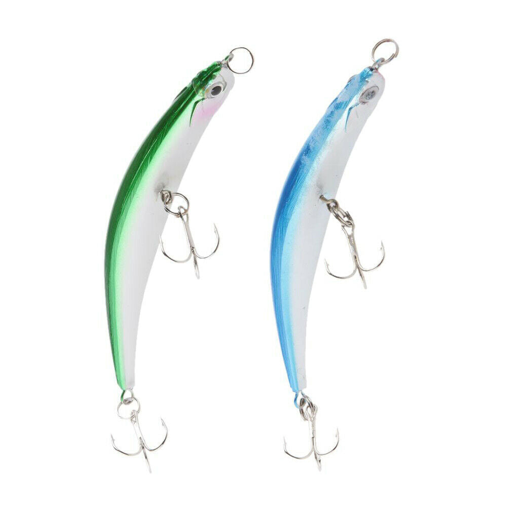 2pcs/lot Soft Plastic Fishing Lures Fishing Baits 11 cm/4.3 inch Green / Blue
