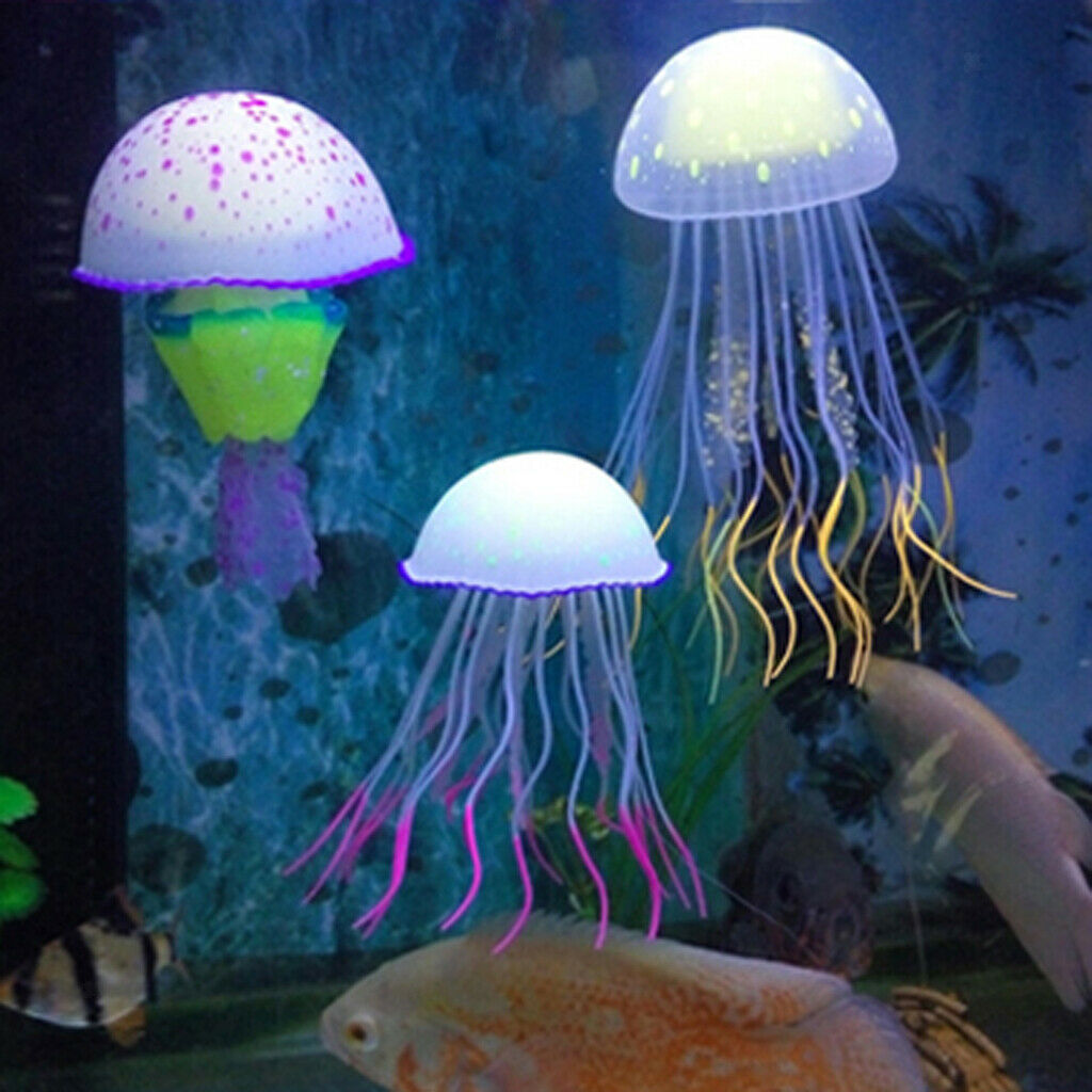 2 Artificial Jellyfish For Aquarium Decoration Underwater Ornament