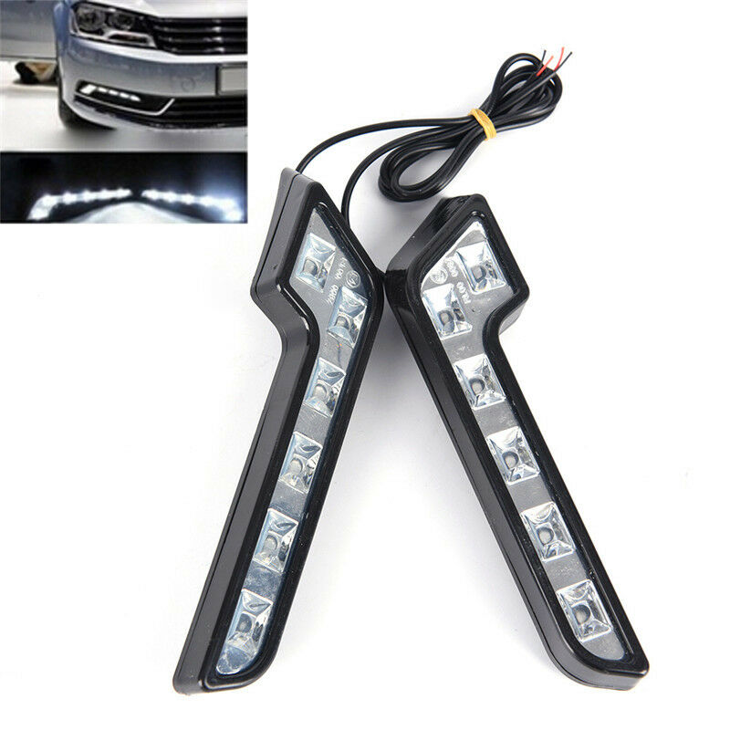 2x Bright 6LED Super White Car Driving Lamp Fog 12V DRL Daytime Running Light BD